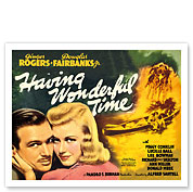 Having Wonderful Time - Starring Ginger Rogers, Douglas Fairbanks Jr. - c. 1938 - Giclée Art Prints & Posters