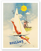 Holland - Dutch Windmill - c. 1948 - Fine Art Prints & Posters