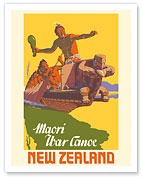 New Zealand - Maori War Canoe - c. 1950's - Fine Art Prints & Posters