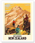 New Zealand - Mt. Cook (Aoraki) Mountain Climbers - c. 1934 - Fine Art Prints & Posters