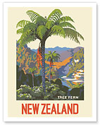 New Zealand - Tree Fern - c. 1950 - Fine Art Prints & Posters