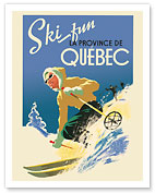 Quebec, Canada - Ski Fun in the Provence of Quebec (La Province de Québec) - c. 1930 - Fine Art Prints & Posters