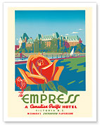 Victoria, Canada - The Empress Hotel - a Canadian Pacific Hotel - c. 1950 - Fine Art Prints & Posters