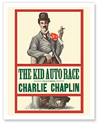 The Kid Auto Race - Charlie Chaplin - Directed by Henry Lehrman - Venice Beach, California - c. 1914 - Giclée Art Prints & Posters