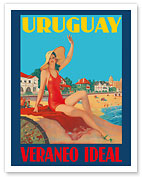 Uruguay - Ideal Summer (Veraneo Ideal) - Montevideo Beach Bathing Beauty - c. 1930's - Fine Art Prints & Posters