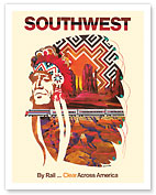 Southwest - By Rail Clear Across America - Chief Line and Arizona Desert - c. 1971 - Fine Art Prints & Posters