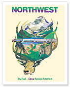 Northwest - By Rail Takes You Clear Across America - c. 1972 - Fine Art Prints & Posters