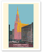 Chicago Temple - by Chicago Rapid Transit - First United Methodist Church - c. 1925 - Fine Art Prints & Posters
