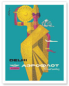 Delhi, India - Aeroflot Soviet Airlines - National Airline of Russia - Аэрофлoт - c. 1964 - Fine Art Prints & Posters