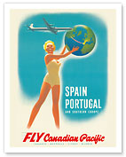 Spain - Portugal - Southern Europe - Fly Canadian Pacific Air Lines - c. 1957 - Fine Art Prints & Posters