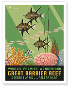 Great Barrier Reef - Queensland, Australia - World's Premier Wonderland - c. 1936 - Fine Art Prints & Posters