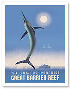 Great Barrier Reef - Queensland, Australia - The Anglers' Paradise - Swordfish - c. 1936 - Fine Art Prints & Posters