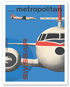 Convair Metropolitan Airliner (CV-440) - SwissAir - c. 1956 - Fine Art Prints & Posters