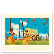 Tahitian Dancers at Kodak Hula Show - Kapiolani Park Hawaii - c. 1950's - Fine Art Prints & Posters