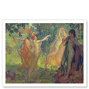 Dancing Woodland Nymphs Bacchanal - c. 1920's - Fine Art Prints & Posters