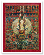 Avalokiteshvara in the Tradition of Shri Lakshmi - Tantric Buddhist Deity - Giclée Art Prints & Posters