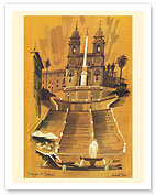 Piazza di Spagna - Rome Italy - Spanish Steps - c. 1950's - Fine Art Prints & Posters