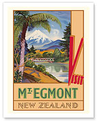 Mt. Egmont, New Zealand - Mount Taranaki - New Zealand Railways - c. 1930's - Giclée Art Prints & Posters