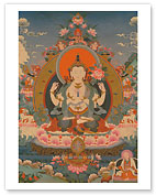 Avalokiteshvara, Chaturbhuja (The All Seeing Lord with Four Hands) - c. 1800's - Fine Art Prints & Posters