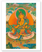 Red Tara (Buddhist Deity) - Trembler of the Three Worlds - Fine Art Prints & Posters