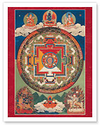 Five Deity Mandala of Vajravarahi - Tibet, 18th Century - Fine Art Prints & Posters