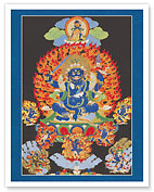 The Four-Armed Mahakala - Buddhist Protector Deity - c. 1800's - Fine Art Prints & Posters