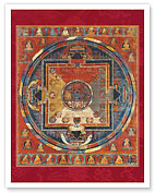 The Mandala of Guhyasamaja, Akshobhyavajra - Buddhist Tantric Deity - Fine Art Prints & Posters