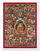 Buddha Shakyamuni and the Sixteen Arhats (Buddhist Elders) - Fine Art Prints & Posters