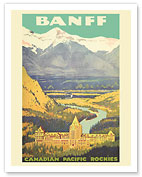 Banff, Canada - Rockies - Canadian Pacific Railway - c. 1925 - Giclée Art Prints & Posters