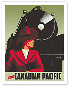 Travel Canadian Pacific Railway - Royal Hudson 2850 Steam Locomotive - c. 1942 - Giclée Art Prints & Posters
