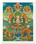 Chenrezig (Four Armed Avalokiteshvara) Deity - c. 1800's - Fine Art Prints & Posters