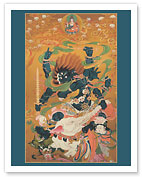 Mahakala Shadbhuja - Dharmapala Protector Deity - Fine Art Prints & Posters