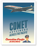 Comet Jetliners Across the Pacific - Canadian Pacific Airlines - c. 1952 - Fine Art Prints & Posters