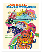 The World of Holland America Cruises - S.S. Rotterdam, Prinsendam - c. 1974 - Fine Art Prints & Posters