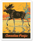 Visit Canada - Bull Moose - Canadian Pacific Railway - c. 1930's - Fine Art Prints & Posters