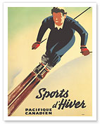 Canada Winter Sports (Sports d'Hiver) - Canadian Pacific - c. 1940 - Fine Art Prints & Posters