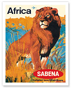 Africa - Sabena Belgian World Airlines - c. 1968 - Fine Art Prints & Posters