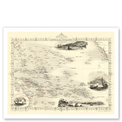 Map of Polynesia - Islands In The Pacific Ocean - c. 1851 - Giclée Art Prints & Posters