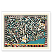Map of London England Theatreland District - c. 1915 - Fine Art Prints & Posters
