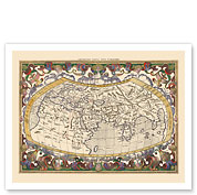 Map of the Ancient World - Based on Claudius Ptolemy’s Writing - c. 1578 - Giclée Art Prints & Posters