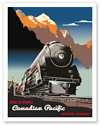 Travel by Railways Across Canada - Canadian Pacific Railway - c. 1947 - Giclée Art Prints & Posters