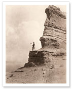 The Offering - Tewa Man on Black Mesa - San Ildefonso Pueblo, New Mexico - c. 1927 - Giclée Art Prints & Posters