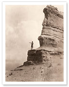 The Offering - Tewa Man on Black Mesa - San Ildefonso Pueblo, New Mexico - c. 1927 - Fine Art Prints & Posters