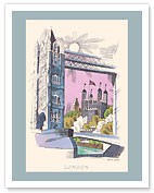 Tower Bridge and Tower of London, England - c. 1950's - Fine Art Prints & Posters