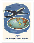World Route - Pan American World Airways - c. 1945 - Fine Art Prints & Posters
