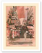 Hong Kong - Ladder Street Market - Menu Cover - c. 1970's - Fine Art Prints & Posters