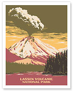 Lassen Volcanic National Park - Manzanita Lake, California - c. 1938 - Fine Art Prints & Posters