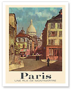 Paris, France - A Street of Montmartre - c. 1950's - Fine Art Prints & Posters