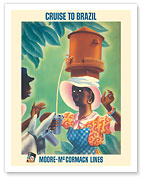 Cruise to Brazil - Tea Seller - Moore-McCormack Lines - c. 1950's - Fine Art Prints & Posters