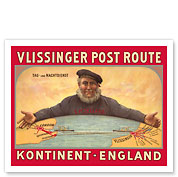 Vlissinger, Netherlands Post Route to England (Kontinent) - c. 1909 - Fine Art Prints & Posters